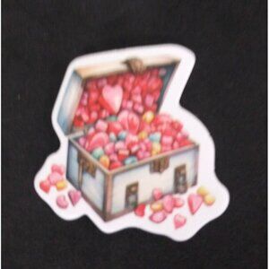 10/$10 Heart Candy In Box Valentine's Day Sticker 1.5" x 1.58" (AL)